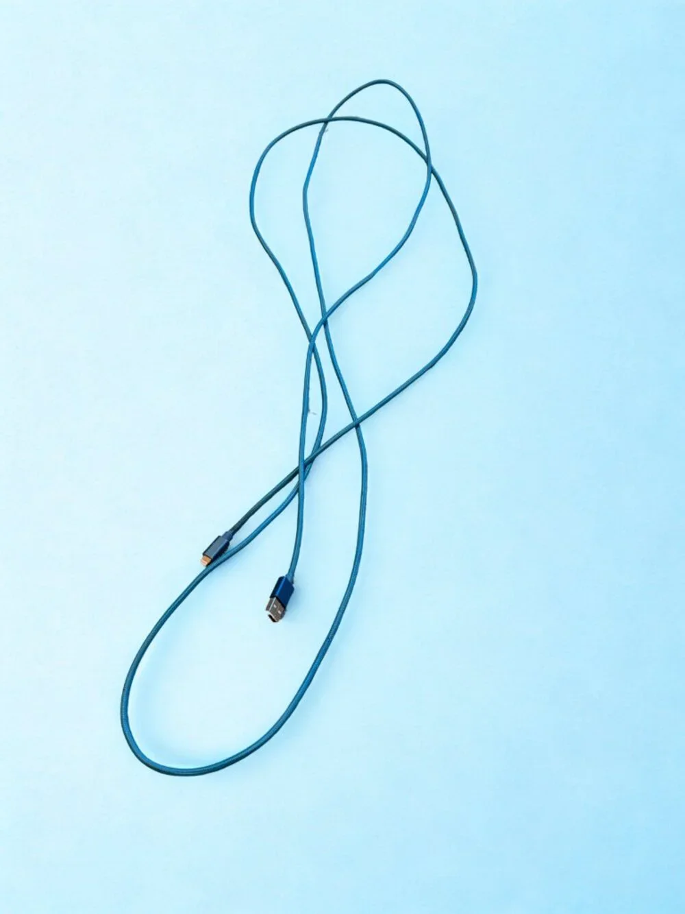 120 Inch Blue Braided USB-A to Lightning Charging Cable